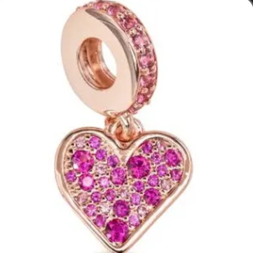 Pandora Pave Dangle Heart Charm